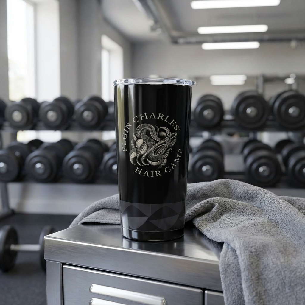Elgin Charles' Hair Camp 20oz Stainless Black Tumbler