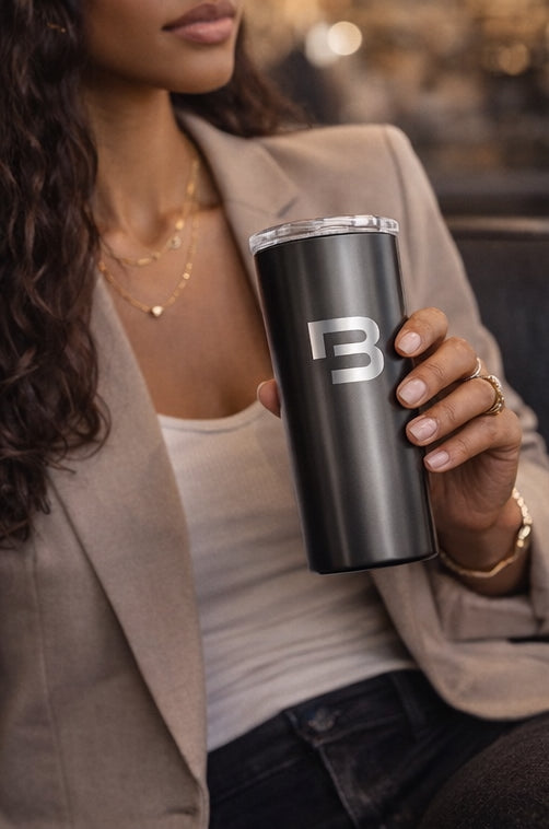 Blacktivity Designer Travel Mug — 20oz Skinny Stainless Steel