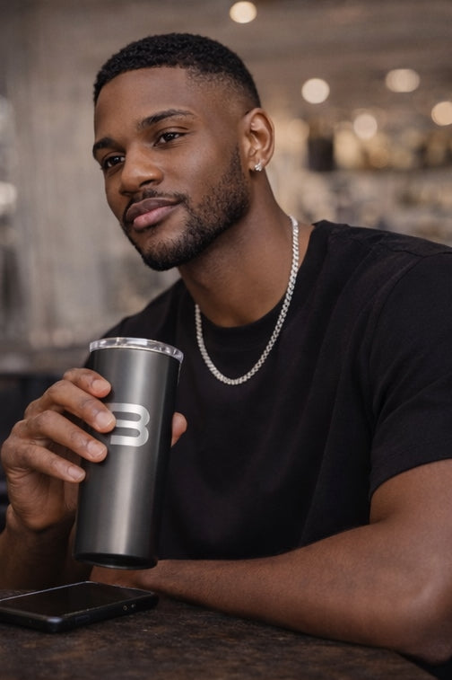 Blacktivity Designer Travel Mug — 20oz Skinny Stainless Steel