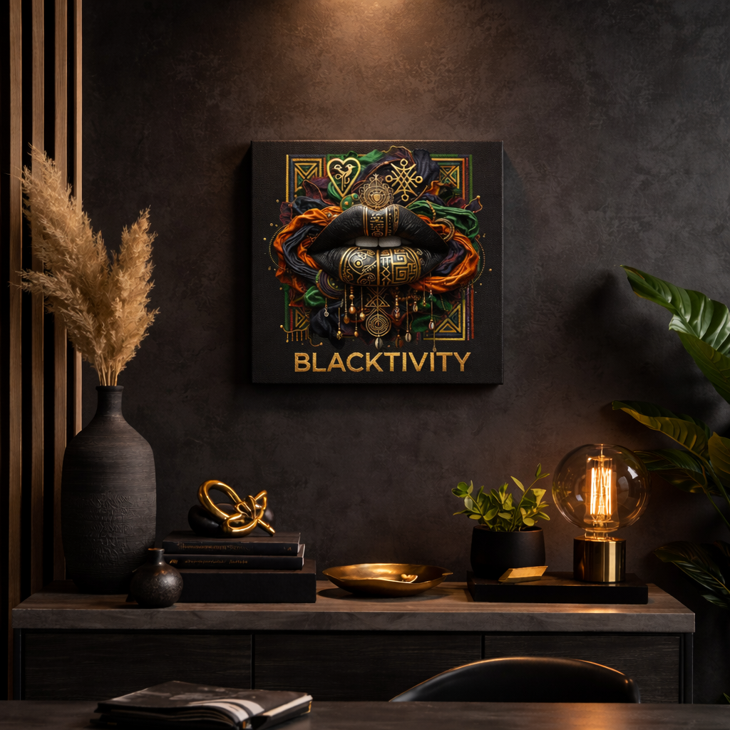 Blacktivity Canvas Print — Surreal Lips