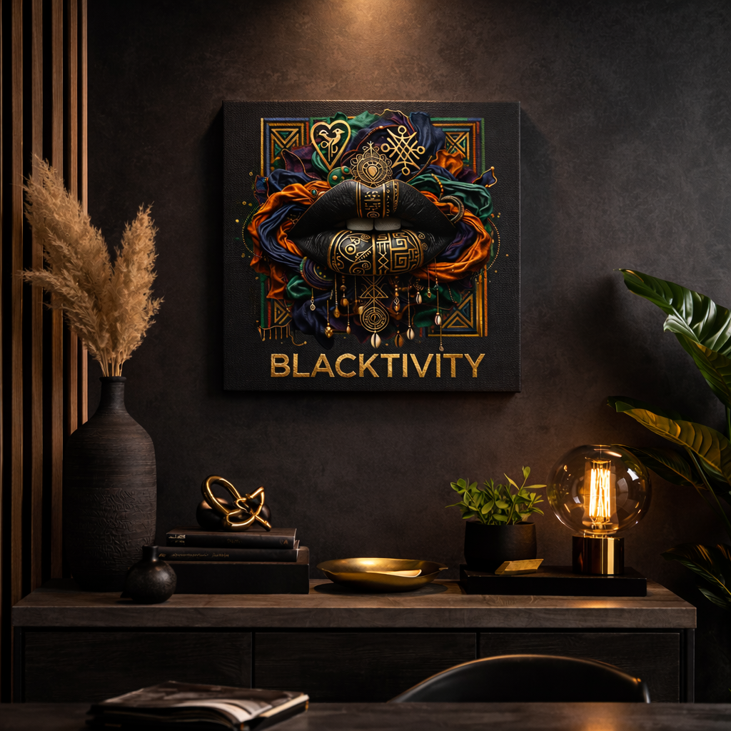 Blacktivity Canvas Print — Surreal Lips