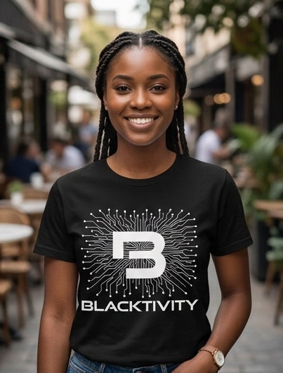 Blacktivity White Circuitry Supima® Tee