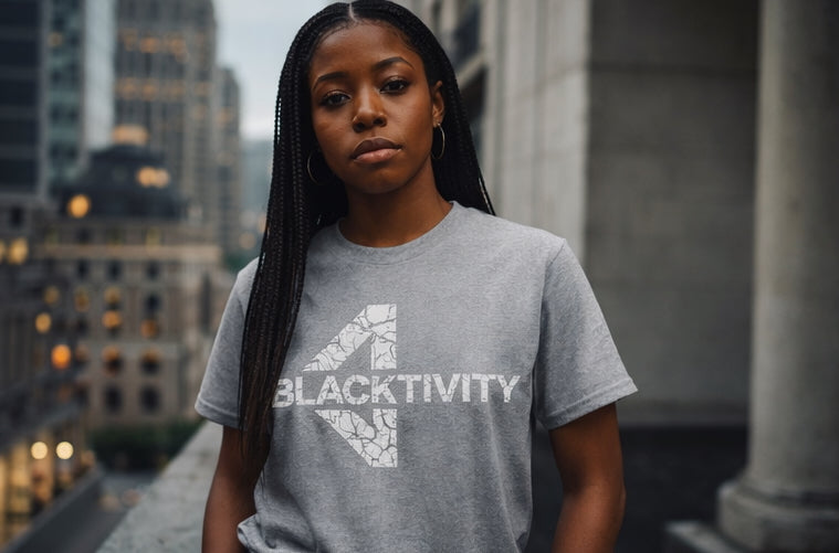 White Crackle Blacktivity Supima® Tee