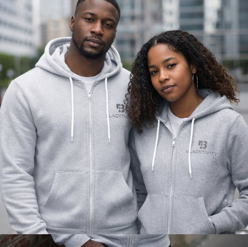 Blacktivity Unisex Heather Zip-Up Hoodie