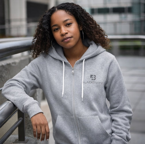 Blacktivity Unisex Heather Zip-Up Hoodie