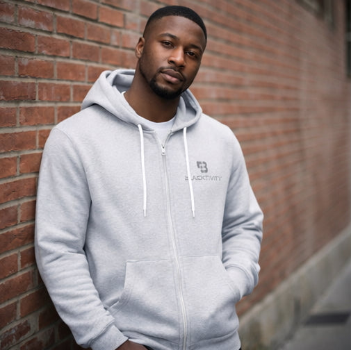Blacktivity Unisex Heather Zip-Up Hoodie